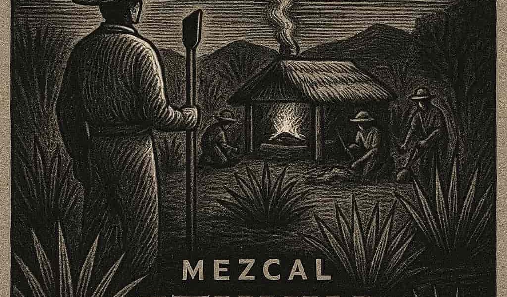  Ilustración histórica de producción clandestina de mezcal durante el mercado negro
