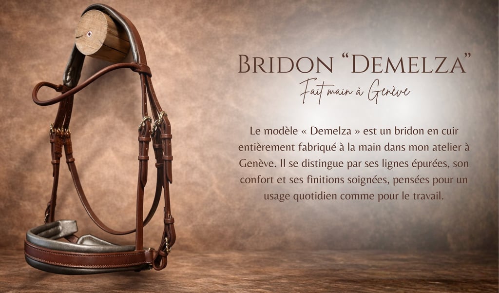 bridon modèle Demelza cuir fait main artisanale Genève
