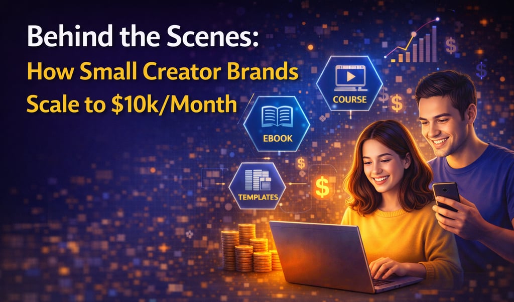 Content creators scaling a brand to $10k monthly using courses, ebooks, and digital templates.