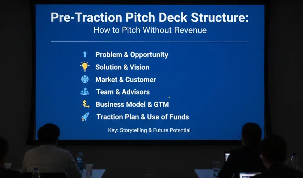 Pre-Traction Pitch Deck Structure: How to Pitch Without Revenue
