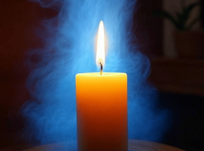 Beeswax Candle Emitting Negative Ions