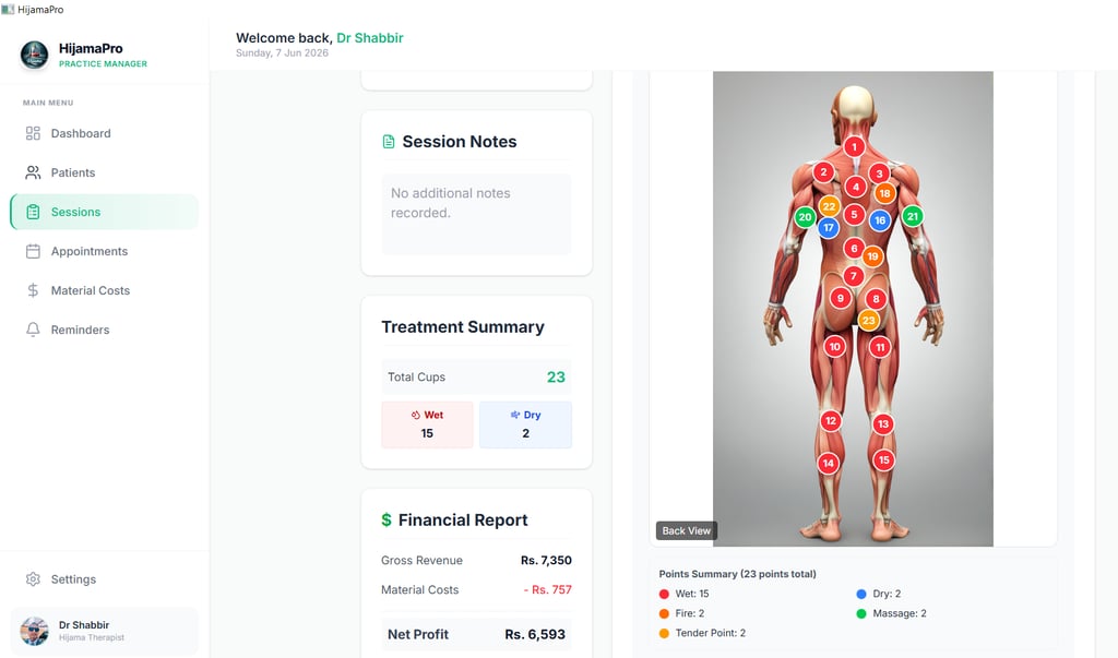 Hijama Practice Management Software