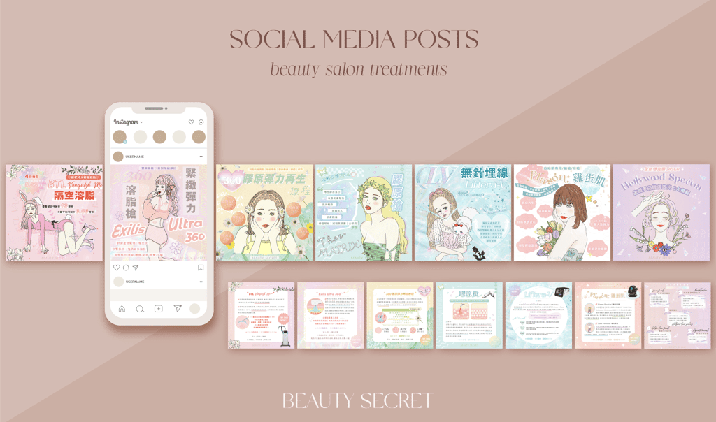 Social media post design - beauty