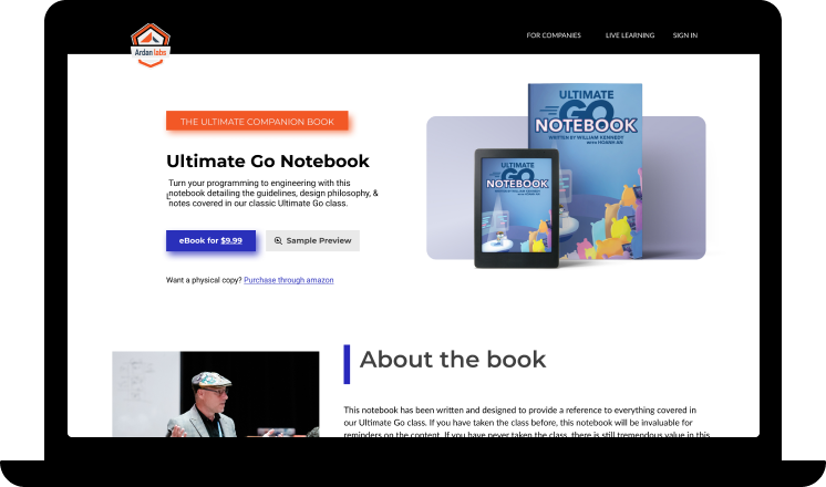 Ultimate Go Notebook landing page