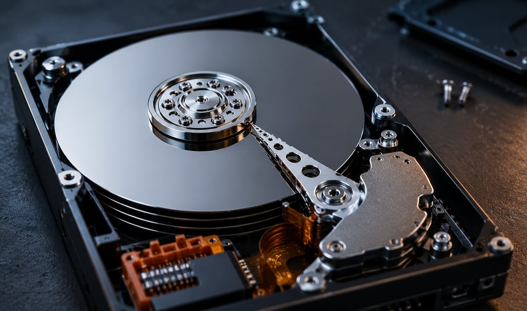 HD tradicional com discos giratórios e componentes mecânicos internos