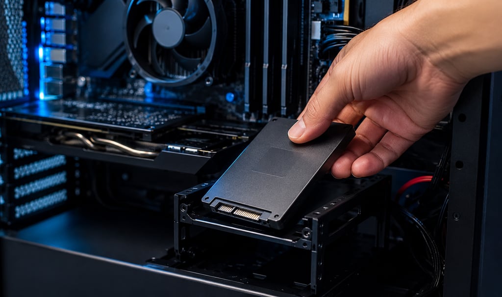 SSD instalado em PC para melhorar a velocidade do sistema