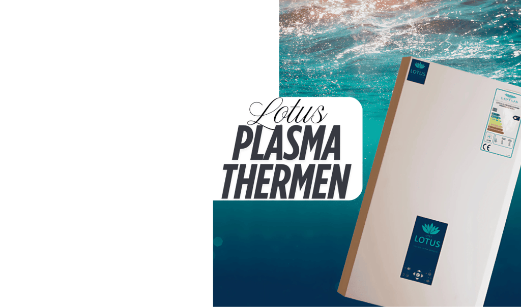 PlasmaTherme E300 Seitenbanner mit der Schrift Lotus Plasma Therme
