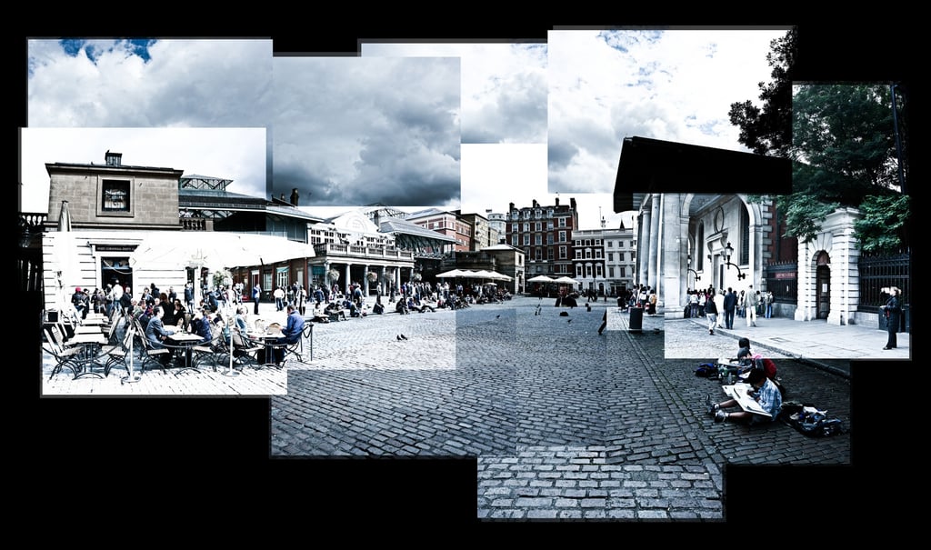 A massive joiner composition of the outside of Covent Garden