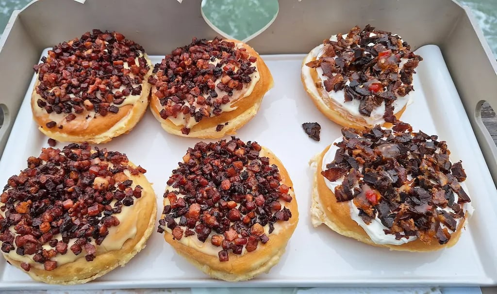 Maple Bacon and sweet schilli biltong doughnut donut bar swakopmund