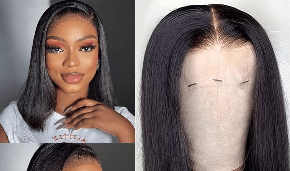 visages femme avec une perruque