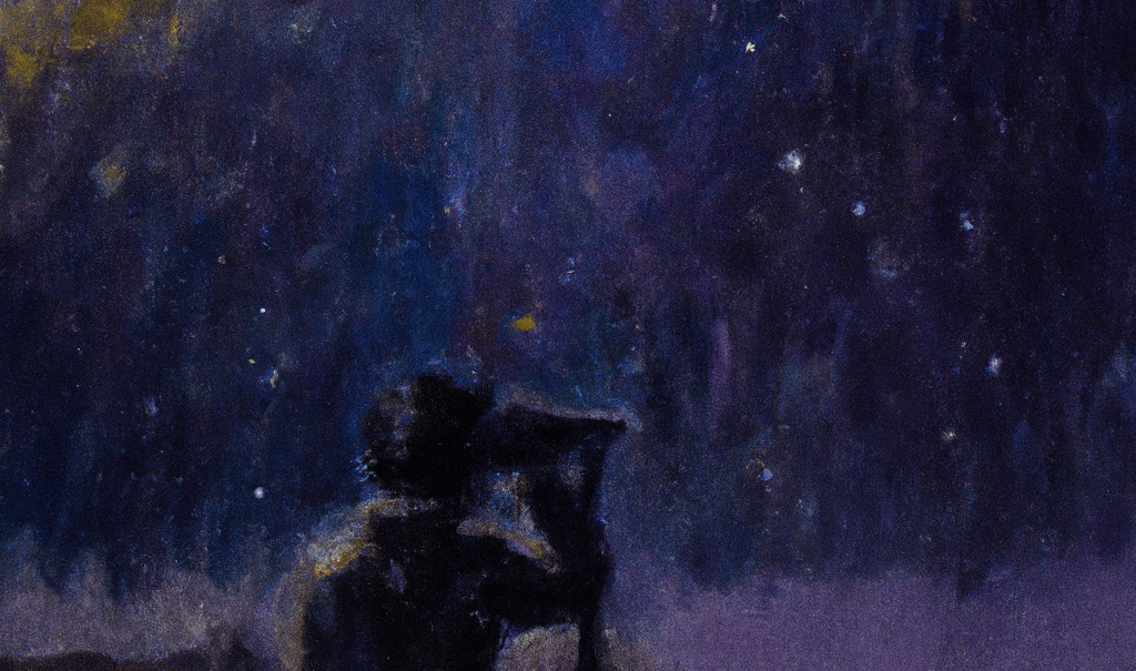 a painting of a man sitting on a chair