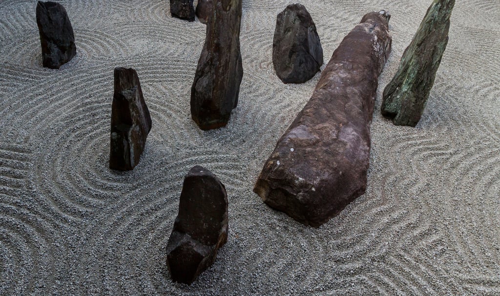 zen rock garden at tofuku-ji in kyoto japan