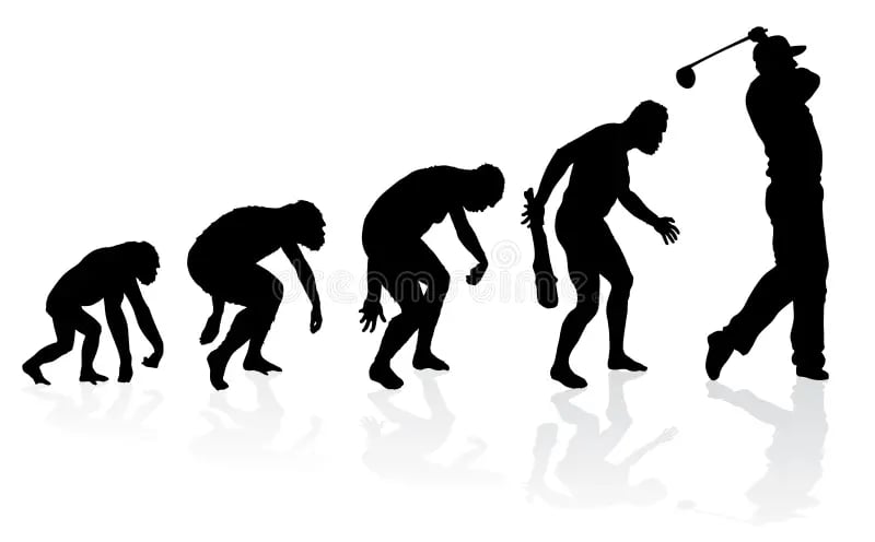 evolution of humans from apes to golfers