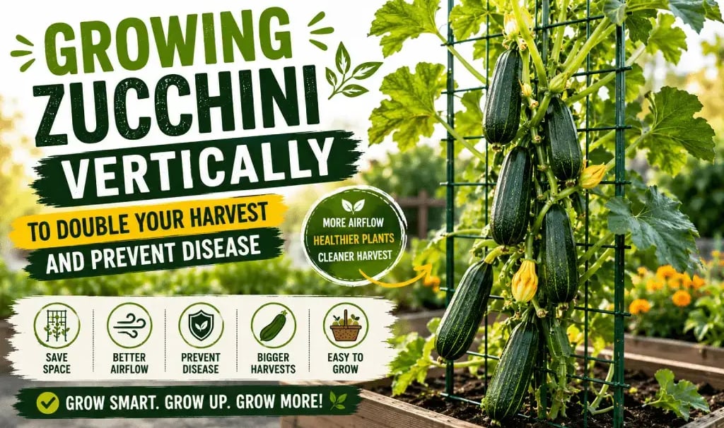 Growing zucchini vertically