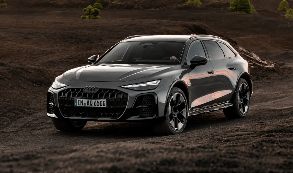 Audi A6 Allroad V6 híbrido em terreno off-road com visual robusto e esportivo