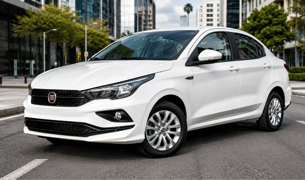 Fiat Cronos 1.3 2018 branco estacionado em ambiente urbano