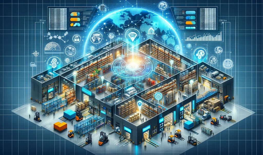 a warehouse with a large amount of equipment