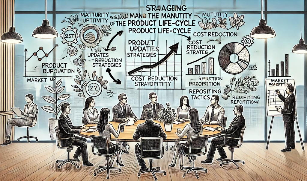 a business meeting room with a large drawing of a business meeting room