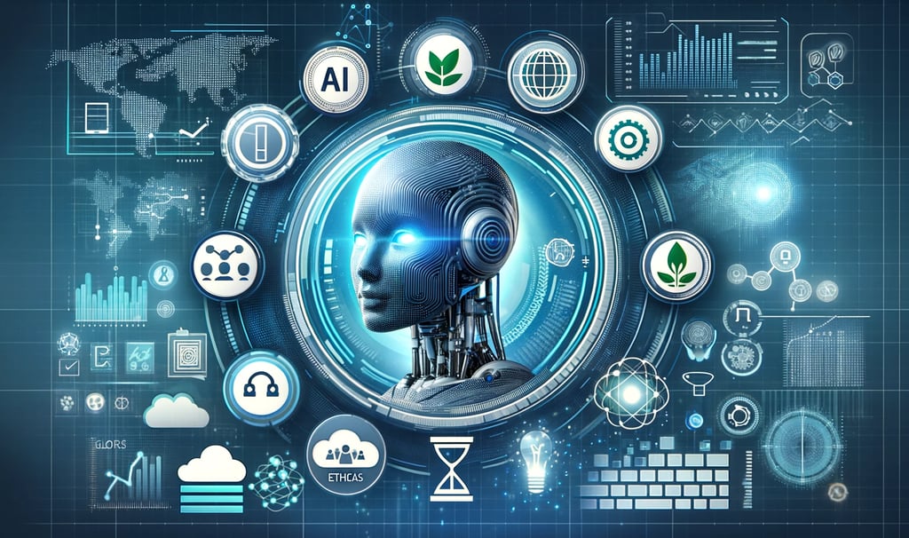 a robot with a futuristic head and a futuristic interface