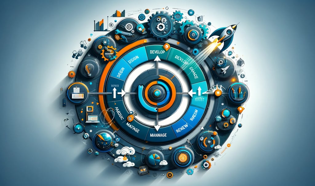 a circular clock with various icons and symbols