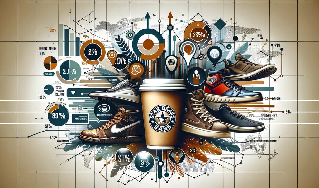 a coffee cup with sneakers