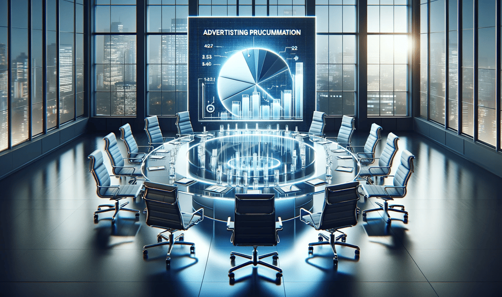 a conference room with a large table and chairs