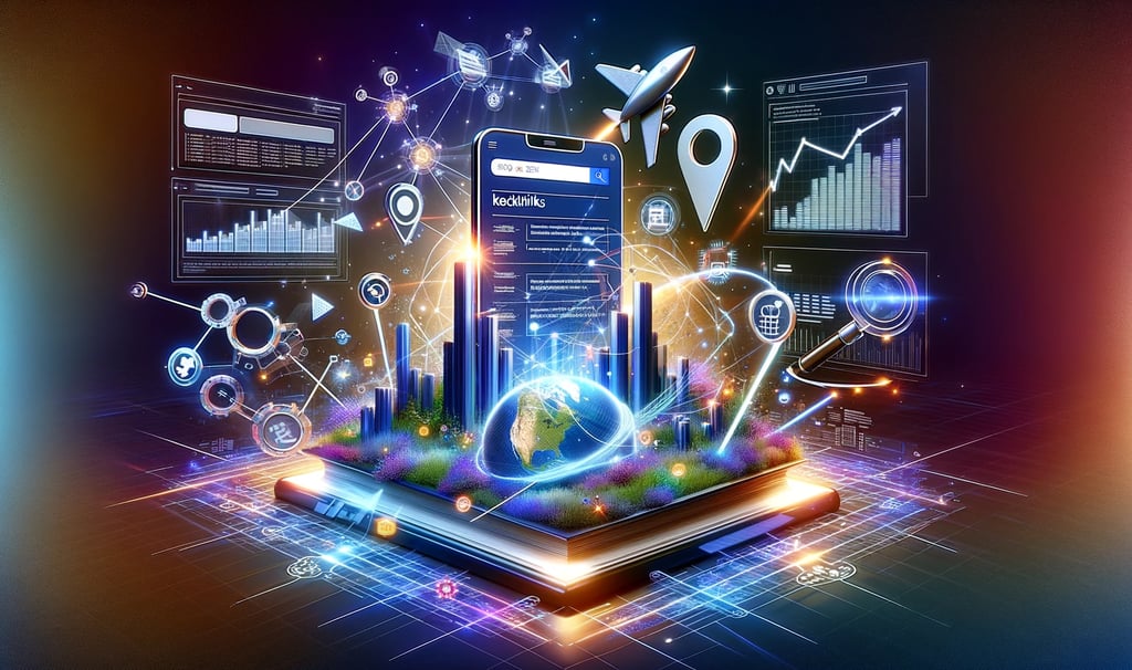 a phone with SEO symbols