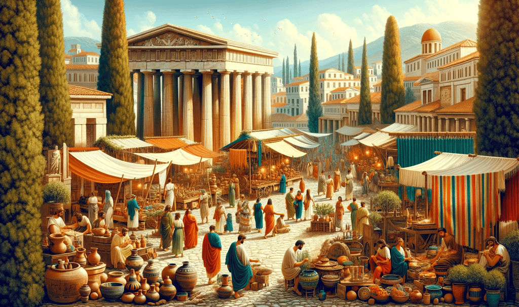 an ancient marketplace