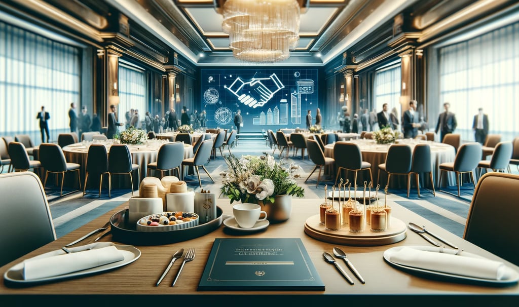 a table with elegant catering