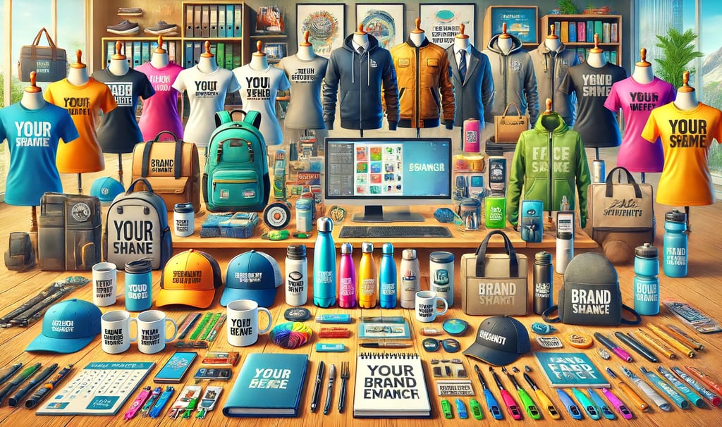 a variety of clothing and accessories on display in a store