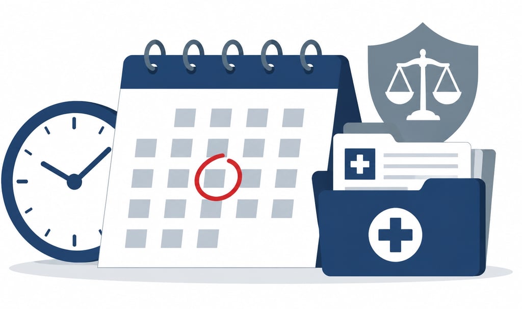 A minimalist vector illustration of a clock and calendar representing regulatory timing for the 36-m