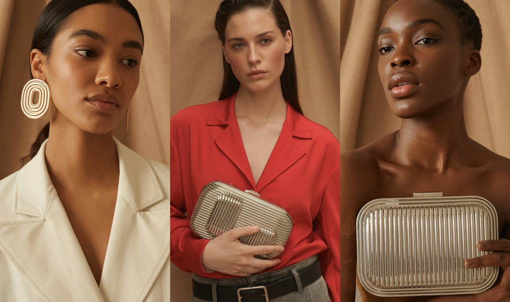three women in red and white outfits posing for a photo