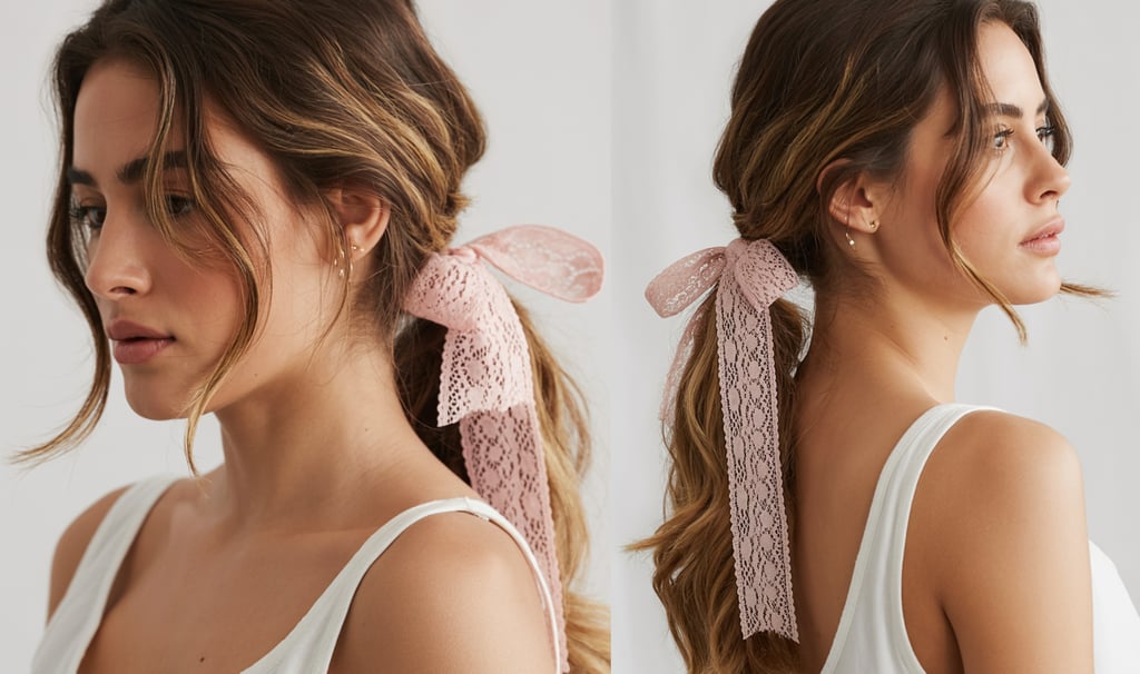 a woman with a pink scarf tied to a pink scarf