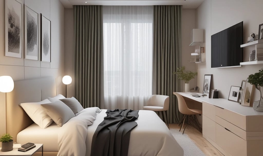 a bed with a white sheet