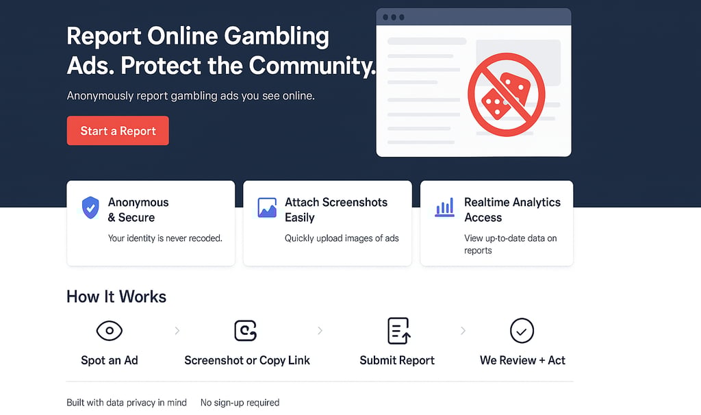 Anti-Gambling Online Ad Reporting System