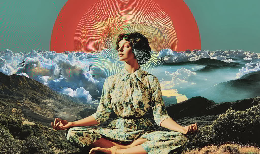 Woman meditating radiating loving-kindness.