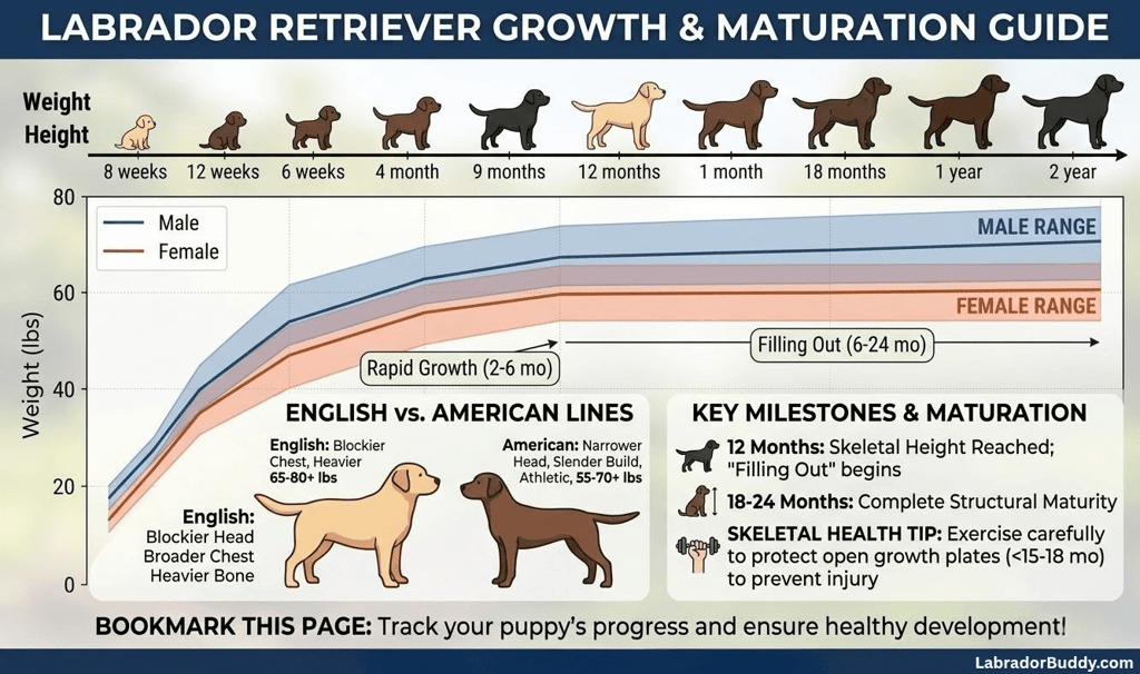 a illustrated growth chart for labradors
