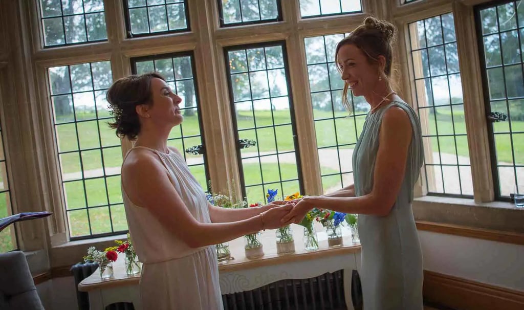 two brides at their wedding