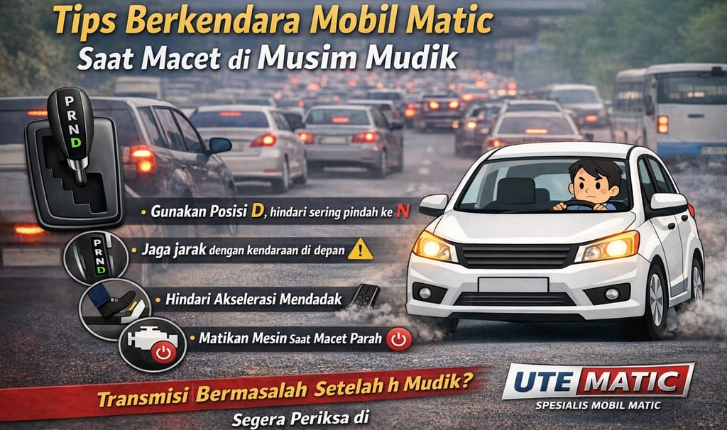 Tips berkendara mobil matic saat macet di musim mudik 