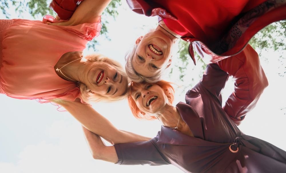 Senior women celebrating friendship