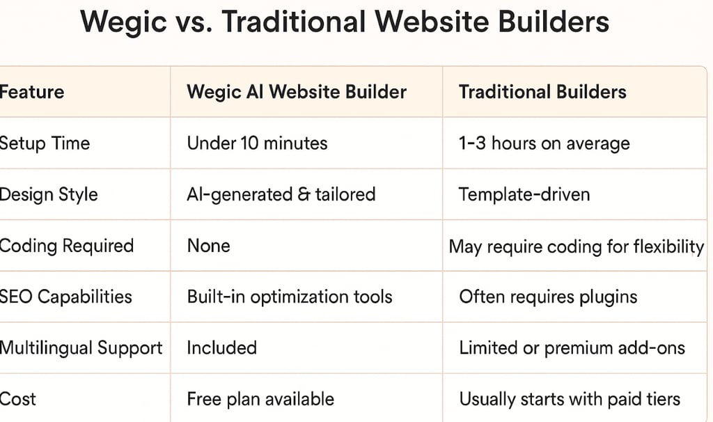 Image showing Wegic vs. Traditional Website Builders