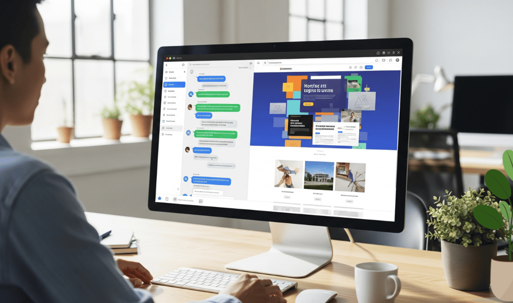  A person chatting with AI to build a website in real time