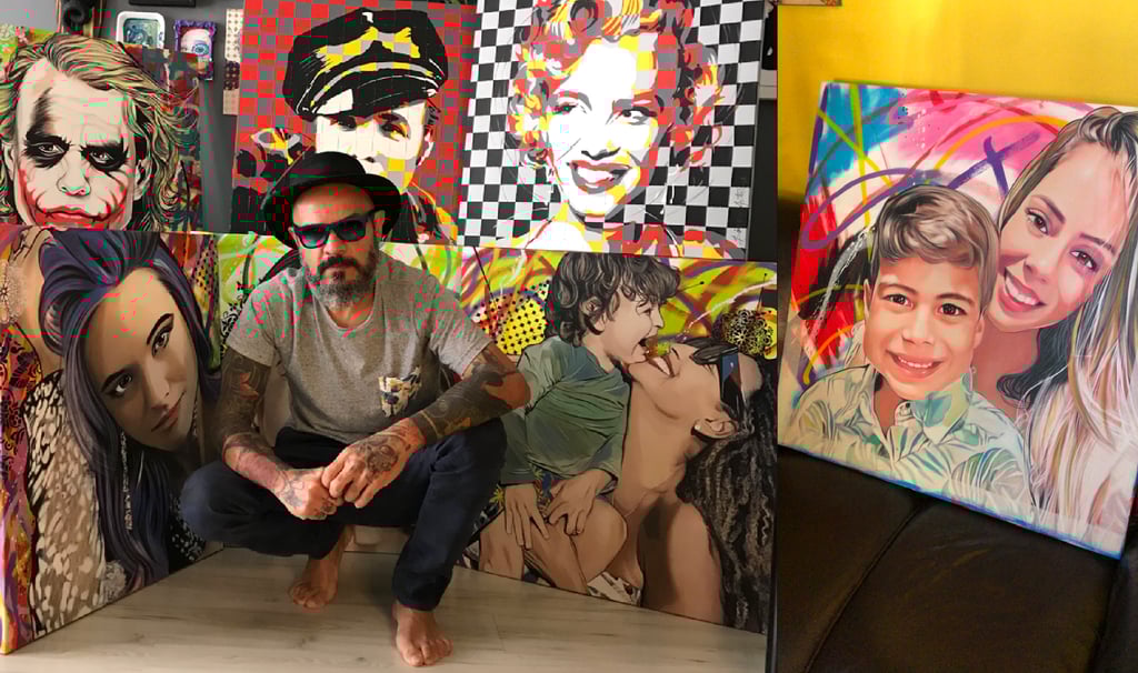 o artista Sérgio Astral e suas obras em Pop-Art.