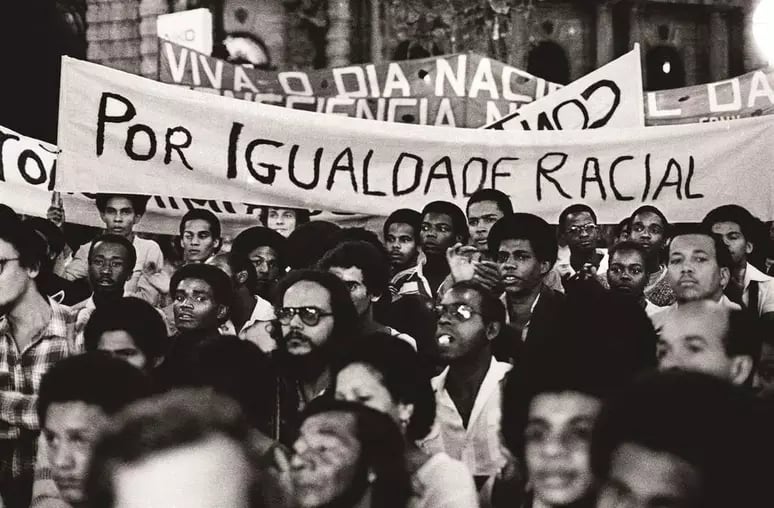 Fundação do Movimento Negro Unificado, 1978 Foto: Jesus Carlos / Divulgação: Folha de São Paulo