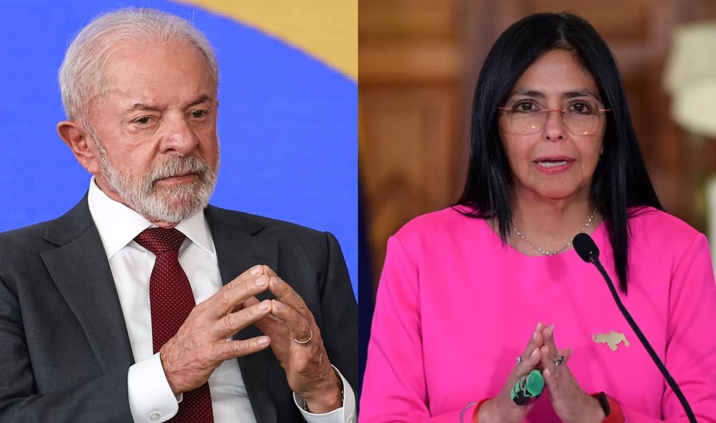 Lula e Delcy Rodríguez (Foto: Marcelo Camargo/Agência Brasil | Reuters/Gaby Oraa)