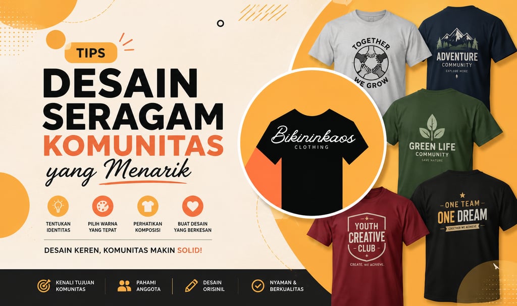 Custom t-shirt design service for community uniforms featuring diverse graphic tees and creative typography.