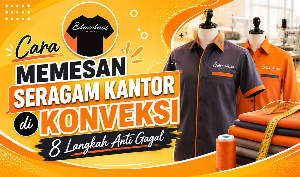 Custom office uniforms on mannequins by Bikininkaos Clothing konveksi service.