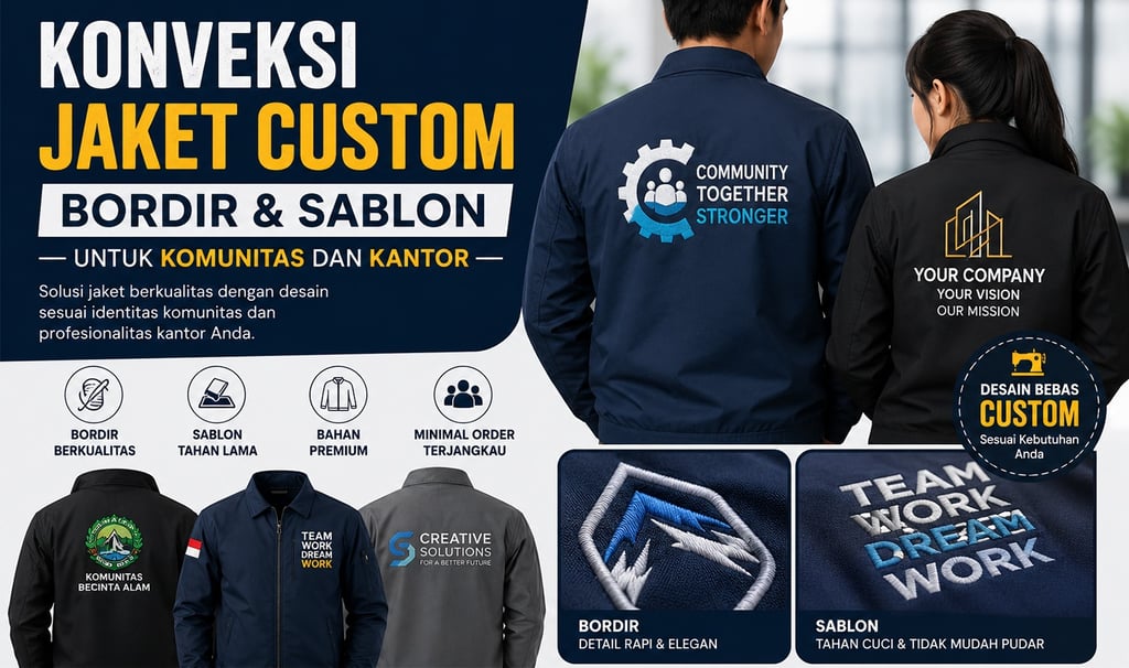 Mau bikin jaket angkatan, kelas, atau komunitas motor yang kerennya gak pake tanggung?