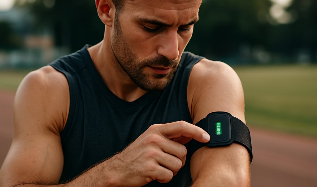 Atleta com wearable para monitoramento fisiológico