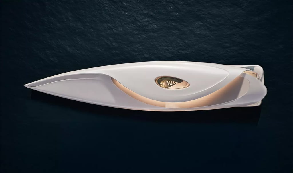 Oceanco Lily 101m superyacht — sustainable wellness retreat inspired by a water lily.